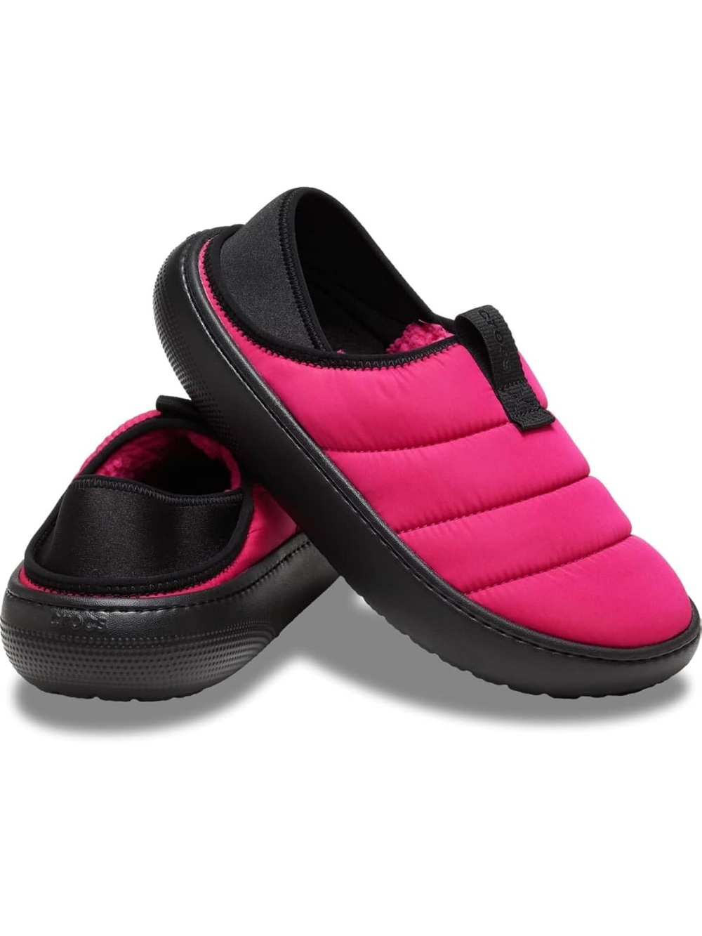 NWT Crocs Classic Puff Moc Unisex Slip-On Shoe-Hot Pink Clog Indoor/Outdoor